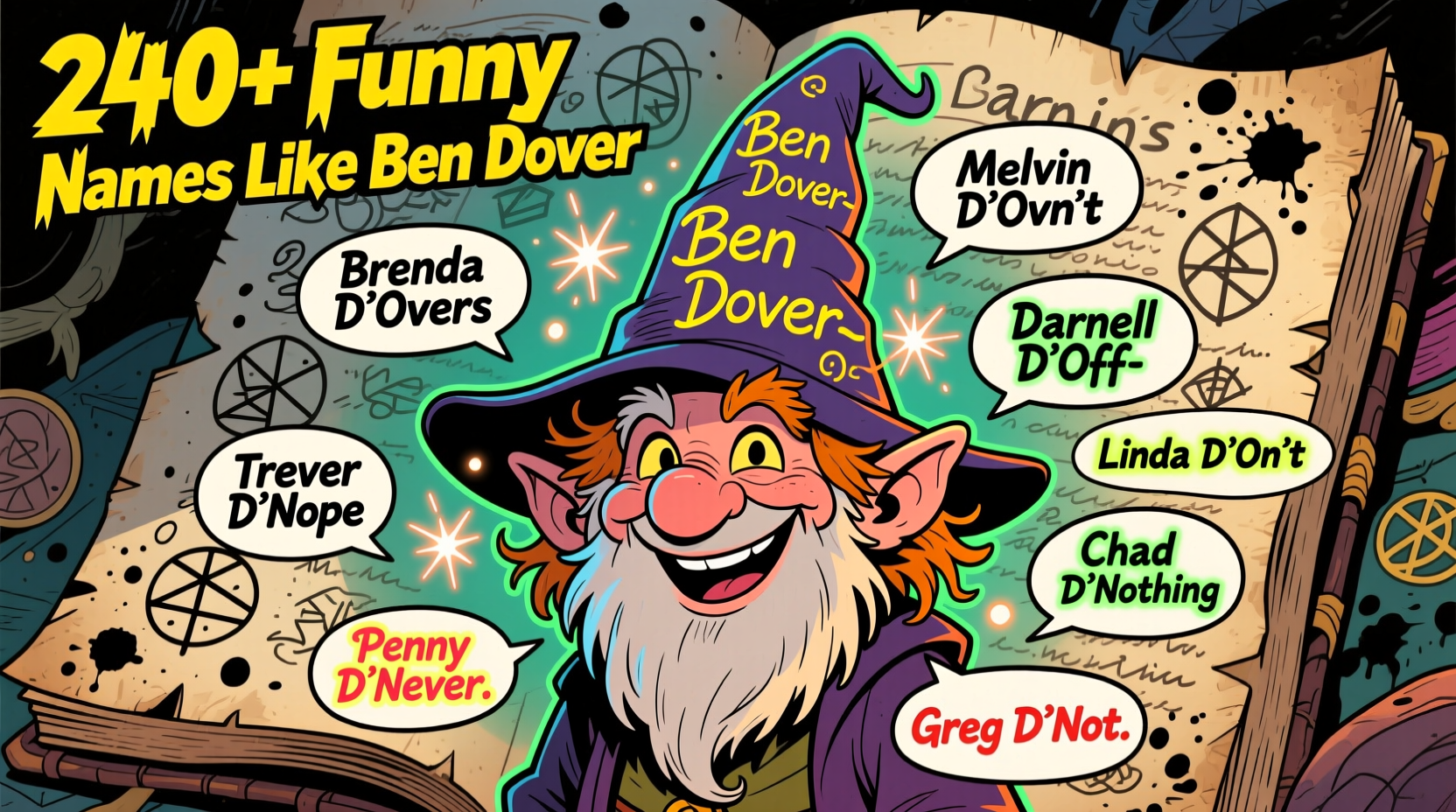 240+ Funny Names Like Ben Dover for Your D&D Character, Game, or Prank